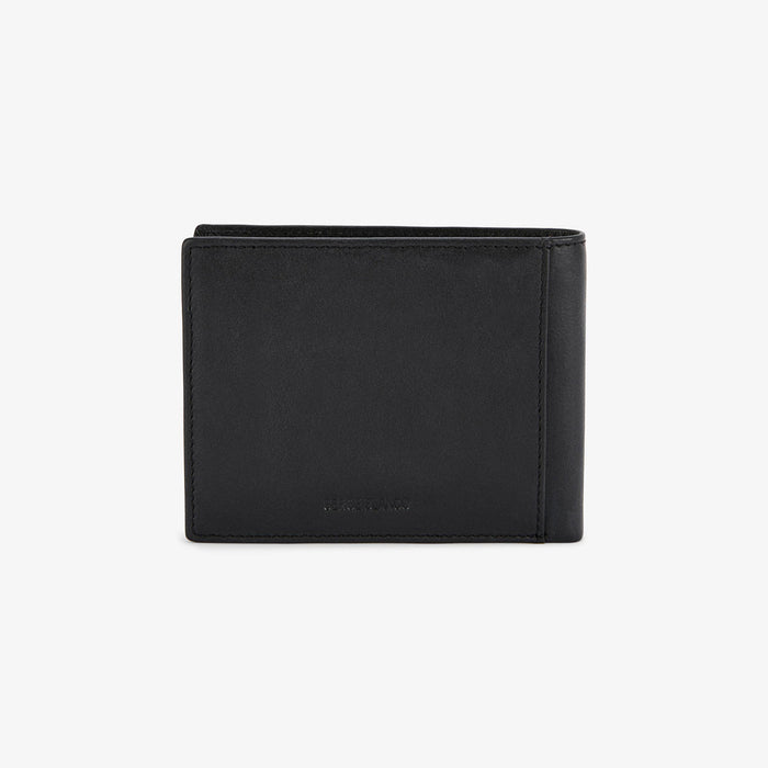 Portefeuille a rabat en cuir avec logo embosse noir homme SERGE BLANCO