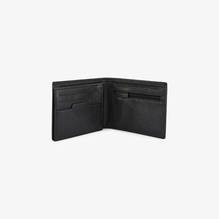 Portefeuille a rabat en cuir avec logo embosse noir homme SERGE BLANCO