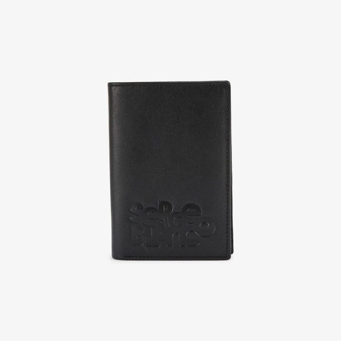 Portefeuille en cuir avec logo embosse noir homme SERGE BLANCO