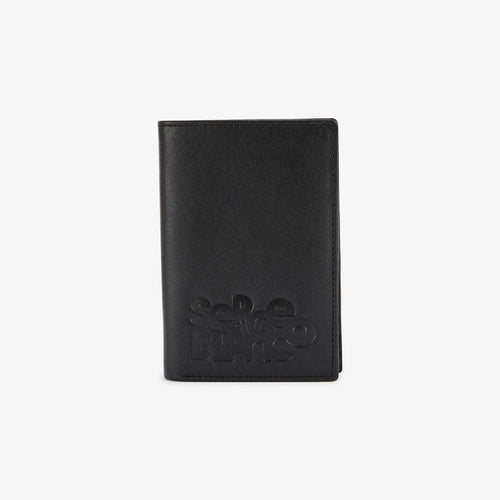 Portefeuille en cuir avec logo embosse noir homme SERGE BLANCO