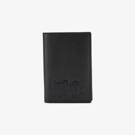 Portefeuille en cuir avec logo embosse noir homme SERGE BLANCO