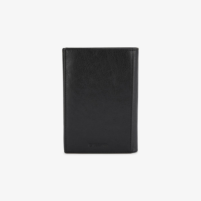 Portefeuille vertical en cuir avec logo embosse noir homme SERGE BLANCO