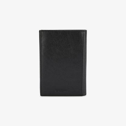 Portefeuille vertical en cuir avec logo embosse noir homme SERGE BLANCO