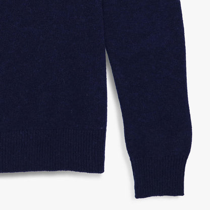 Pull à col rond bleu foncé en laine