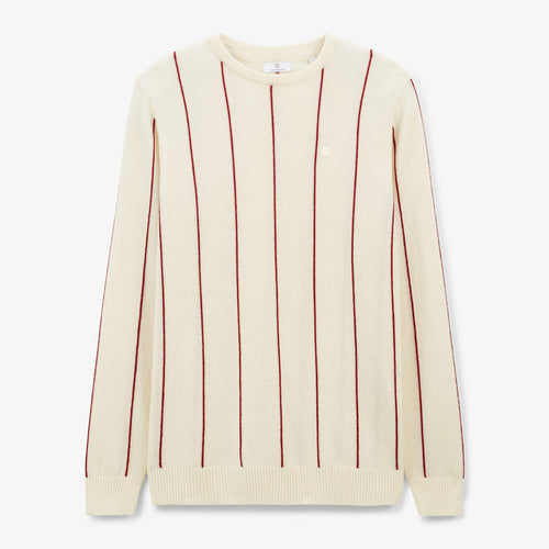 Pull à Rayures En Coton Et Laine Blanc Ivoire Milo Homme SERGE BLANCO