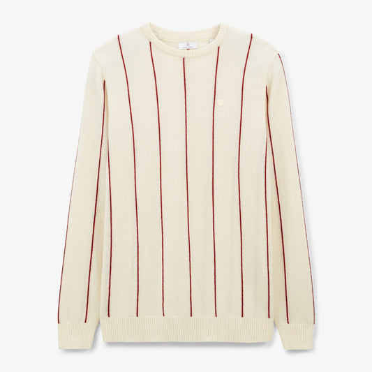 Pull à Rayures En Coton Et Laine Blanc Ivoire Milo Homme SERGE BLANCO
