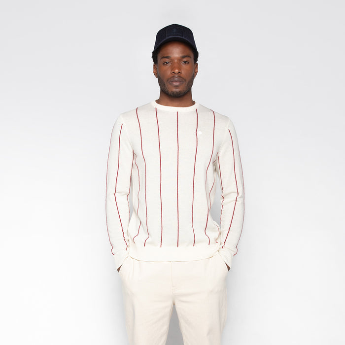 Pull à Rayures En Coton Et Laine Blanc Ivoire Milo Homme SERGE BLANCO
