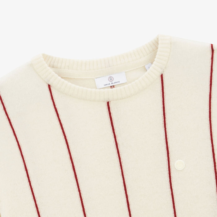 Pull à Rayures En Coton Et Laine Blanc Ivoire Milo Homme SERGE BLANCO