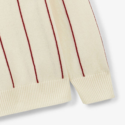 Pull à Rayures En Coton Et Laine Blanc Ivoire Milo Homme SERGE BLANCO