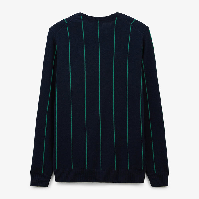 Pull à Rayures En Coton Et Laine Bleu Dark Navy Milo Homme SERGE BLANCO