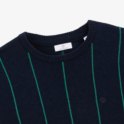 Pull à Rayures En Coton Et Laine Bleu Dark Navy Milo Homme SERGE BLANCO