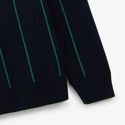 Pull à Rayures En Coton Et Laine Bleu Dark Navy Milo Homme SERGE BLANCO