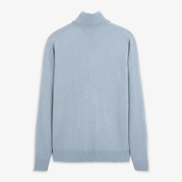 Pull avec col camionneur bleu glacier homme serge blanco