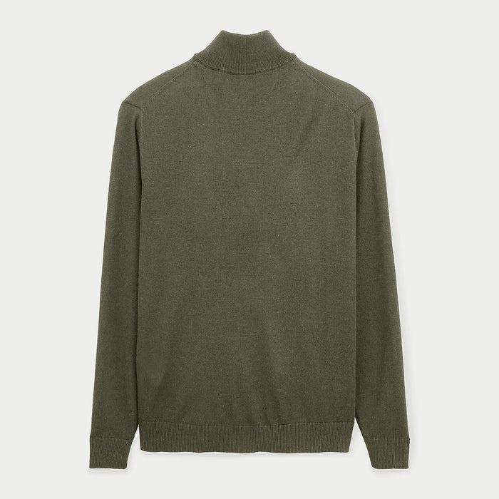 Pull avec col camionneur vert kaki homme serge blanco