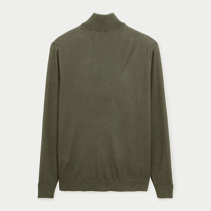 Pull avec col camionneur vert kaki homme serge blanco