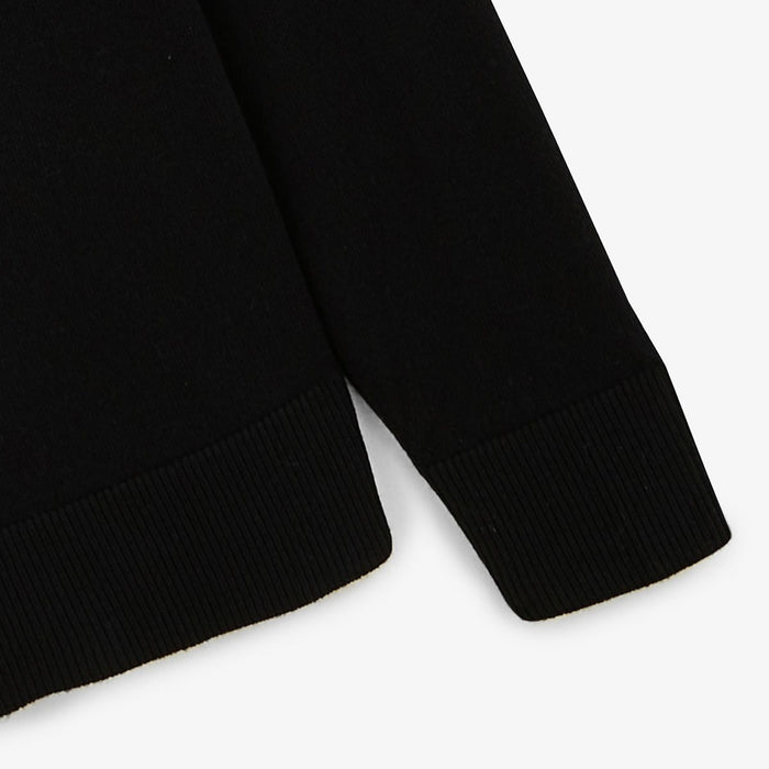 Pull avec col montant en coton et laine noir Mica serge blanco 4