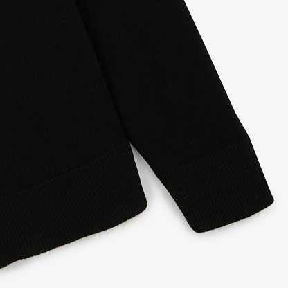 Pull avec col montant en coton et laine noir Mica serge blanco 4