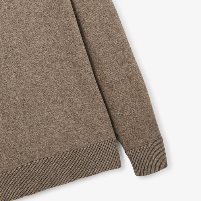 Pull avec col montant zippé marron shitake Malo