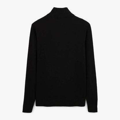 Pull avec col montant zippé noir Malo serge blanco 2