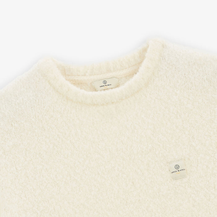 Pull En Laine Bouclette Blanc Ivoire Masao Homme SERGE BLANCO