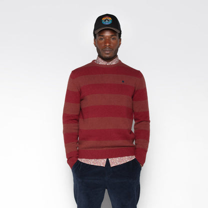 Chemise Manches Longues En Coton Imprimé Floral Rouge Merlot Poche Poitrine Charles Homme SERGE BLANCO
