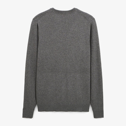 Pull col rond uni majorité coton gris SERGE BLANCO