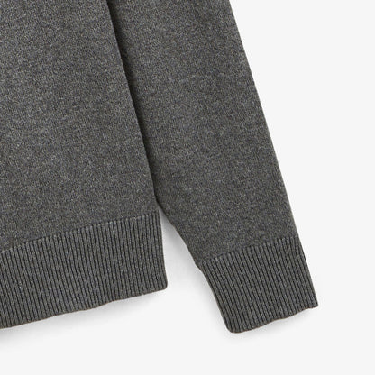 Pull col rond uni majorité coton gris SERGE BLANCO