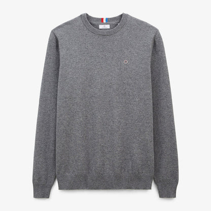 Pull Coton Et Laine Gris Chiné Maximus Homme SERGE BLANCO