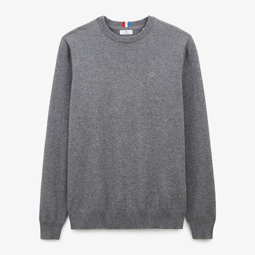 Pull Coton Et Laine Gris Chiné Maximus Homme SERGE BLANCO