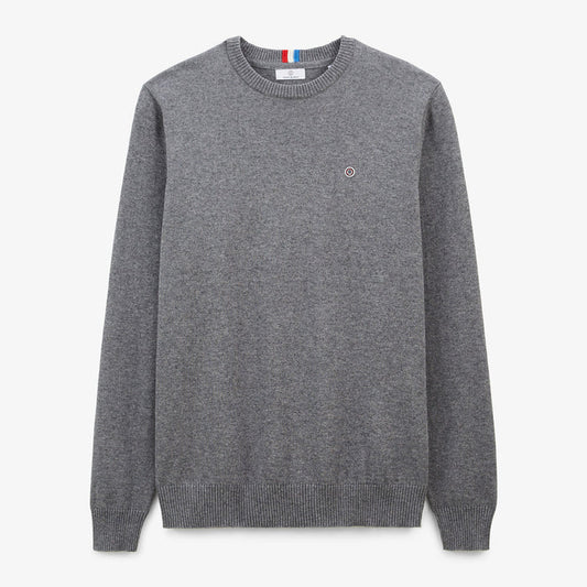 Pull Coton Et Laine Gris Chiné Maximus Homme SERGE BLANCO