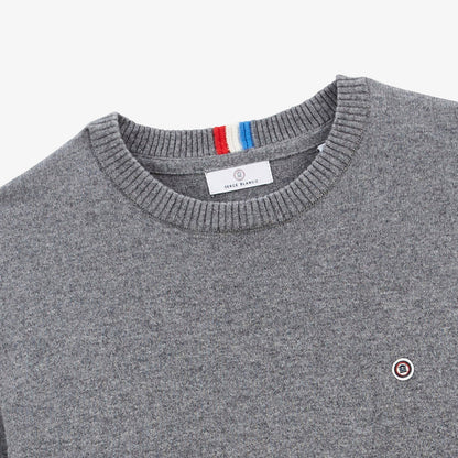 Pull Coton Et Laine Gris Chiné Maximus Homme SERGE BLANCO