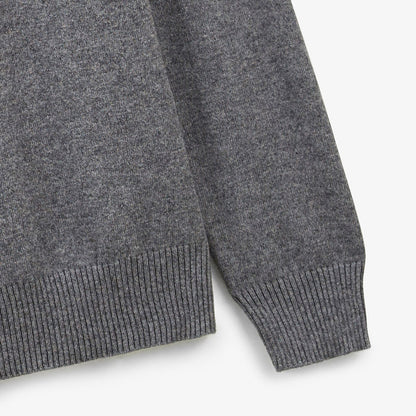 Pull Coton Et Laine Gris Chiné Maximus Homme SERGE BLANCO