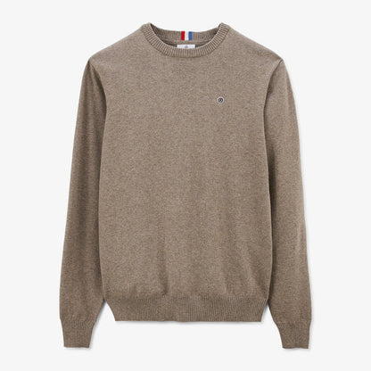 Pull coton et laine marron shitake Maximus Homme SERGE BLANCO