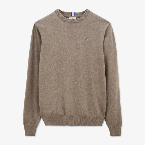 Pull coton et laine marron shitake Maximus Homme SERGE BLANCO