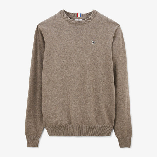 Pull coton et laine marron shitake Maximus Homme SERGE BLANCO