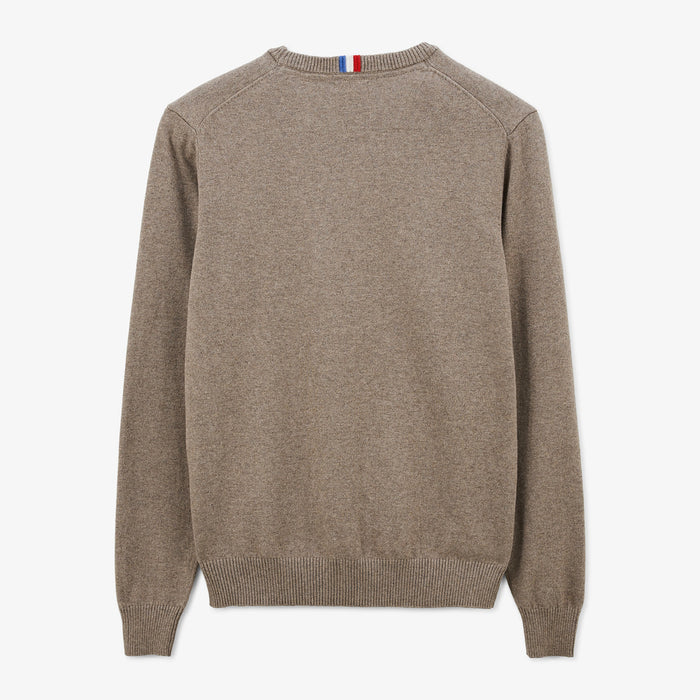 Pull coton et laine marron shitake Maximus Homme SERGE BLANCO