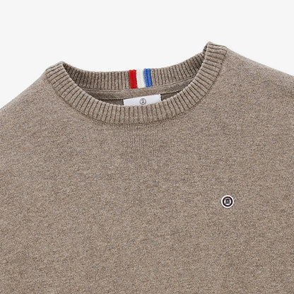Pull coton et laine marron shitake Maximus Homme SERGE BLANCO
