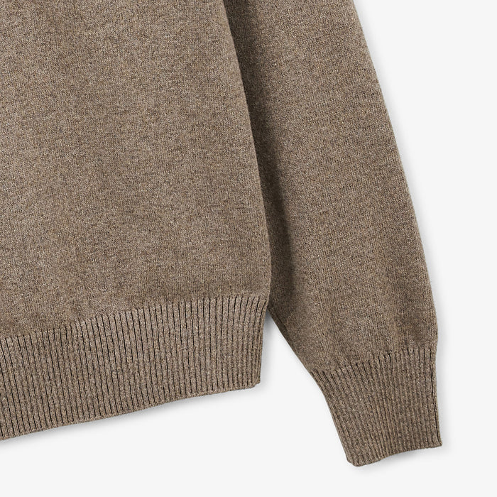 Pull coton et laine marron shitake Maximus Homme SERGE BLANCO