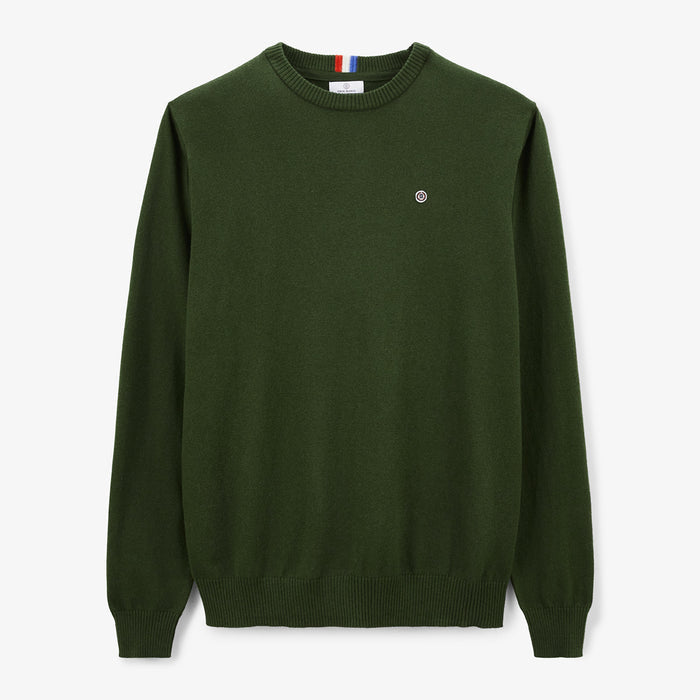 Pull Coton Et Laine Vert Militaire Maximus Homme SERGE BLANCO