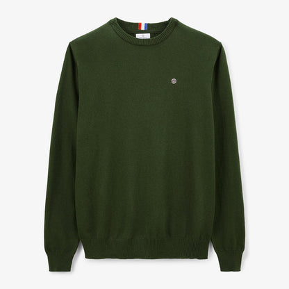 Pull Coton Et Laine Vert Militaire Maximus Homme SERGE BLANCO