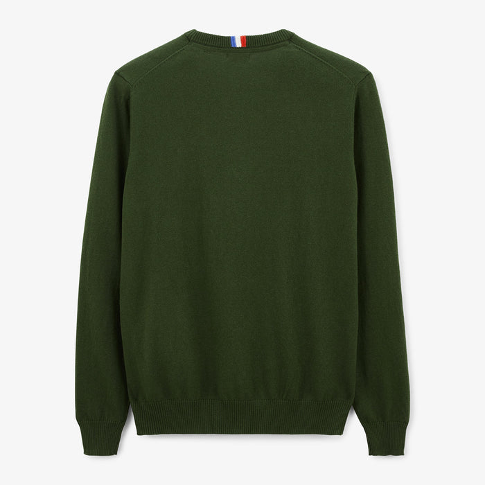 Pull Coton Et Laine Vert Militaire Maximus Homme SERGE BLANCO