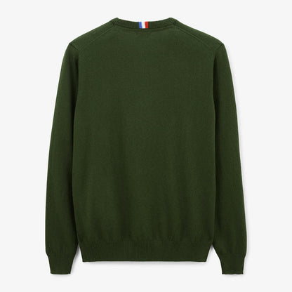 Pull Coton Et Laine Vert Militaire Maximus Homme SERGE BLANCO