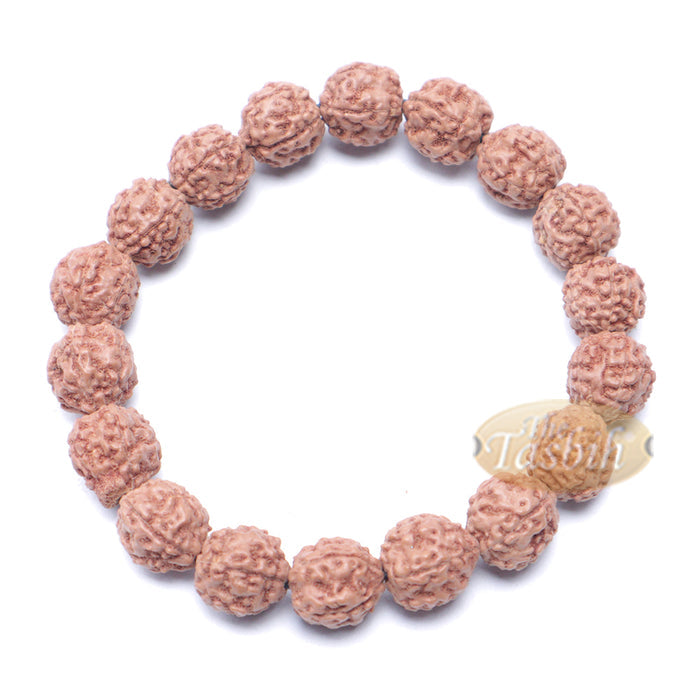 Rudraksha Beaded Bracelet - 10 mm Jenitri Seed Healing Prayer Beads with 19 Beads On Elastic Cord