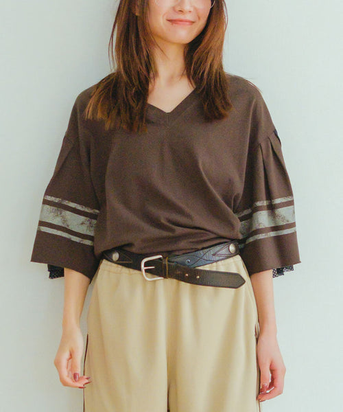 Ruffled Football Tee(LADIES)