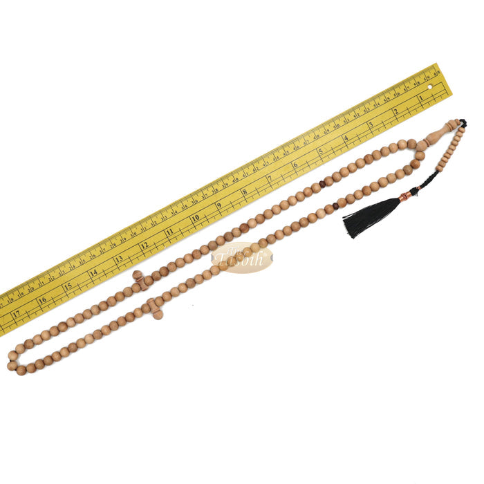 Sandalwood Jerrahi Dhikr Beads Scented Sufi Tasbih 9 mm 11-Bead Markers & Black Tassel