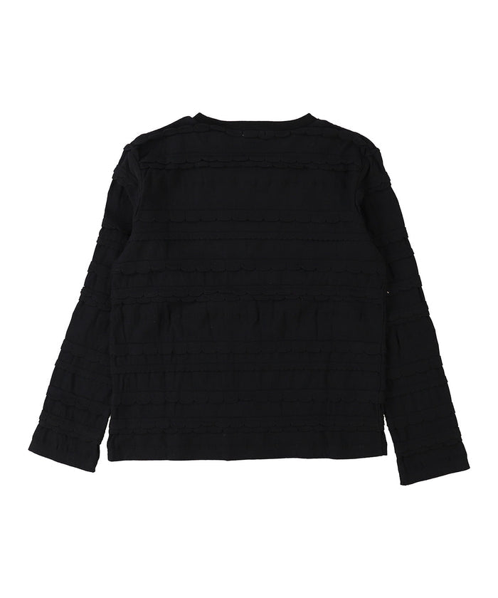 Scalloped Jacquard Long Sleeve Tee(LADIES)