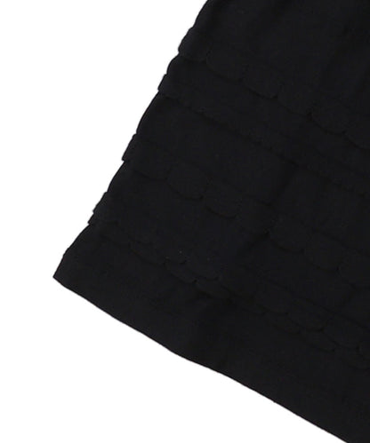 Scalloped Jacquard Long Sleeve Tee(LADIES)