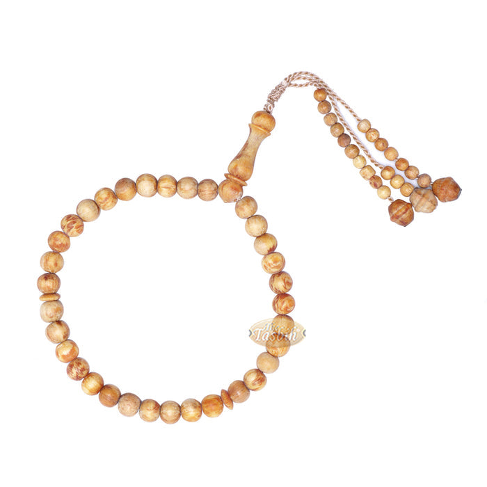 Scented 33-Bead Pine Pitch Wood Muslim Prayer Beads Rosary 8 mm Wood Misbaha