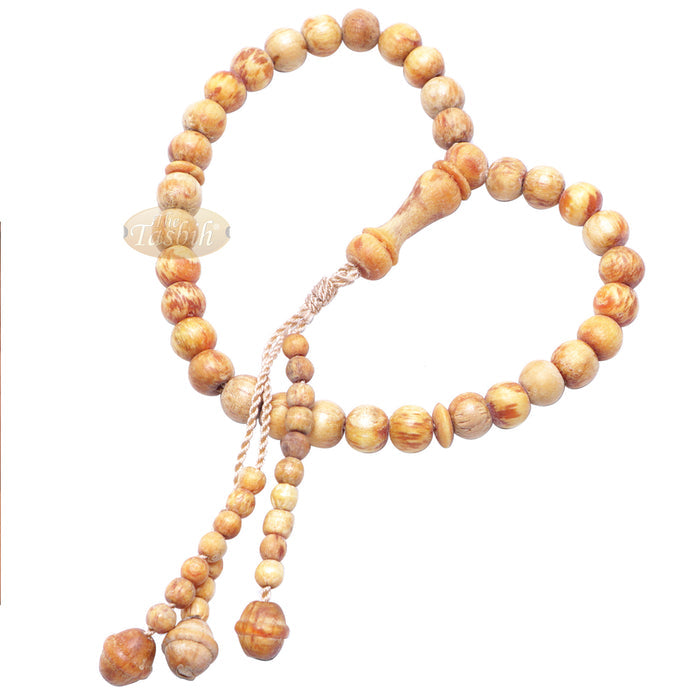 Scented 33-Bead Pine Pitch Wood Muslim Prayer Beads Rosary 8 mm Wood Misbaha
