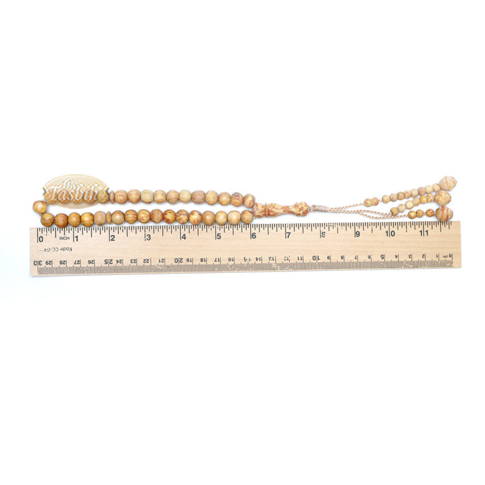 Scented 33-Bead Pine Pitch Wood Muslim Prayer Beads Rosary 8 mm Wood Misbaha